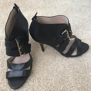 Black strapped heels